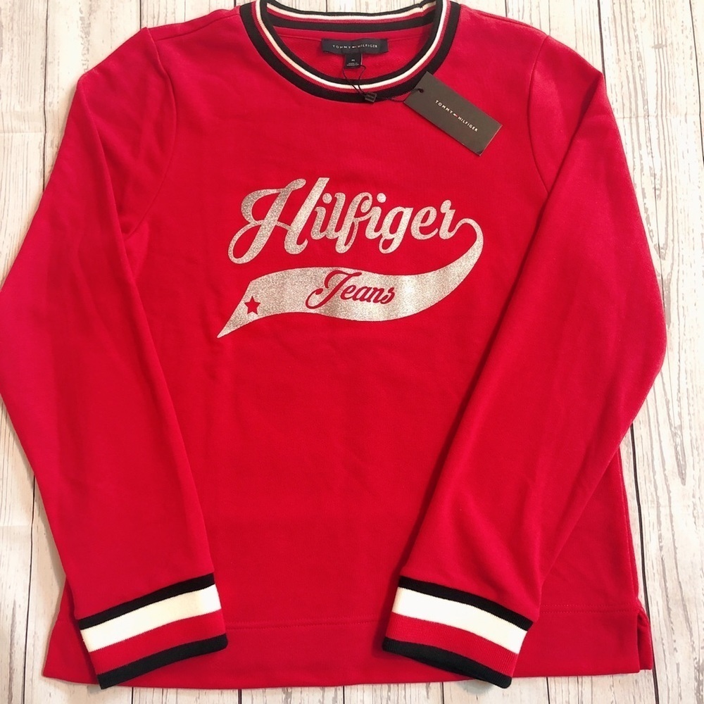 Tommy Hilfiger Red Logo Sweatshirt - Picture 3 of 6